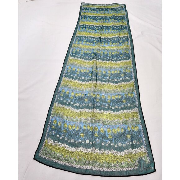 VTG 60s Vera Neumann Chiffon Scarf Hand Rolled Edges Floral Fashion Accessory - Picture 6 of 12